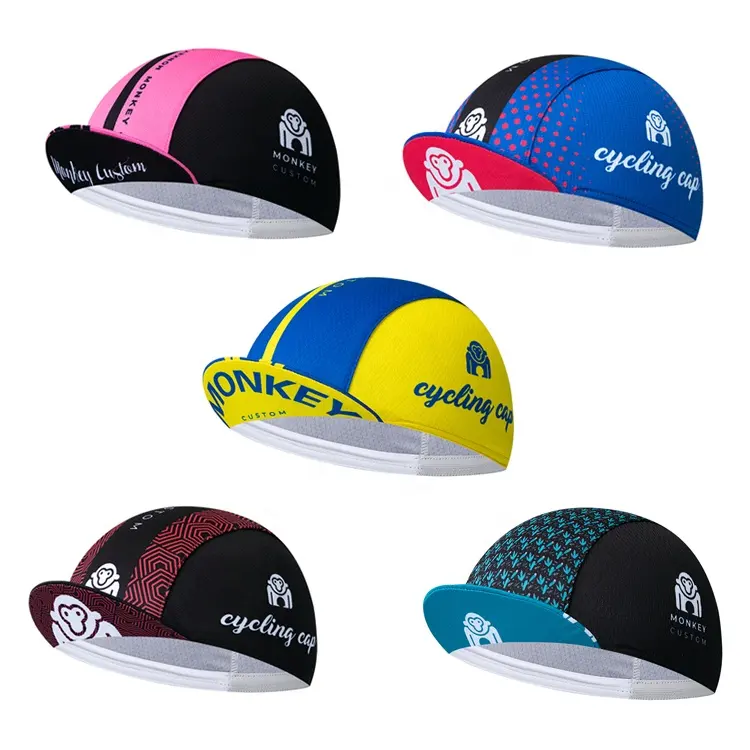 100% poliestere quick dry ciclismo a buon mercato cap personalizzato biker cappello