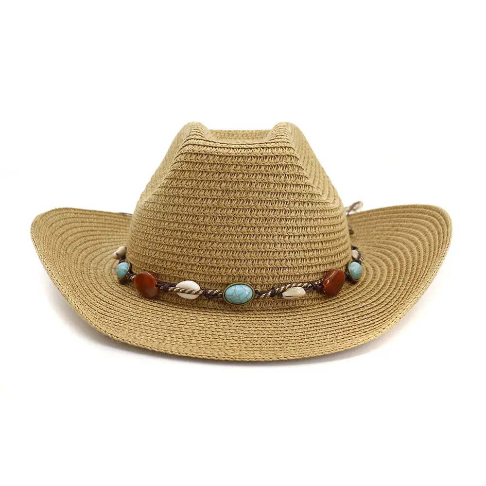 Degli uomini di alta Qualità di Carta Cappello Da Cowboy Cappello di Paglia Della Spiaggia di Estate di Sun Cappello Panama Sombreri