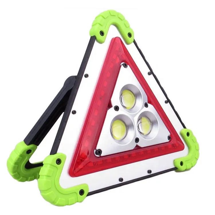 Rechargeable Flashing Red Led Triangle Warning Roadside Assistance Lamp Car Emergency Light