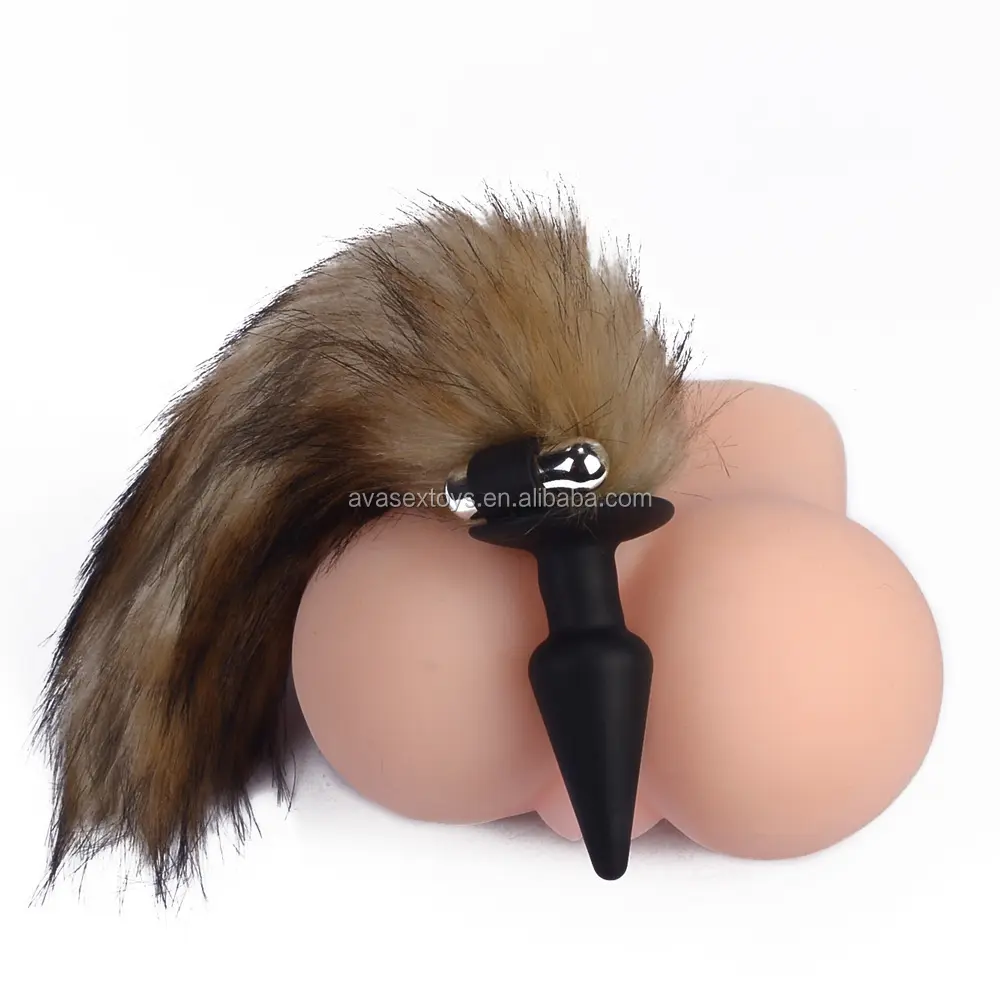 Vibratore butt plug con coda di volpe per anale giocattolo del sesso di alta qualità 2018