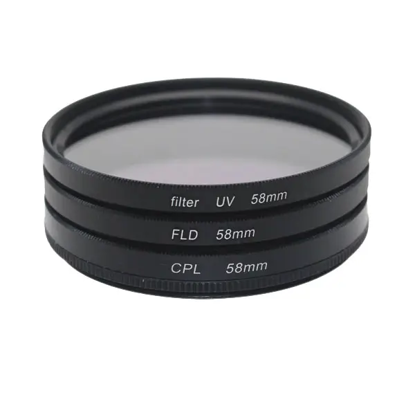 카메라 필터/디지털 58mm Multi Coated (gorilla Glass Lens Filter Kit, UV filter, CPL 편광의 & FLD 필터 와 필터 bag