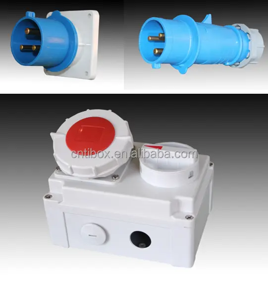 tibox 2015 yeni su geçirmez endüstriyel konektör priz ve priz elektrik sayacı kutusu