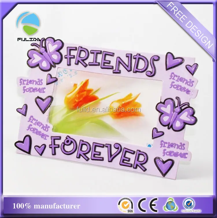 Friends forever BFF amistad marco de fotos decorativo de goma de pvc suave