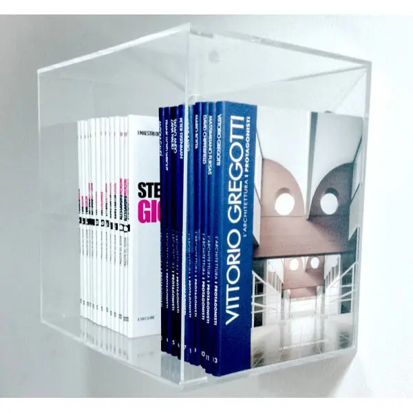 Boîte d'affichage en acrylique Cube bleu clair, Perspex, présentoir de rangement