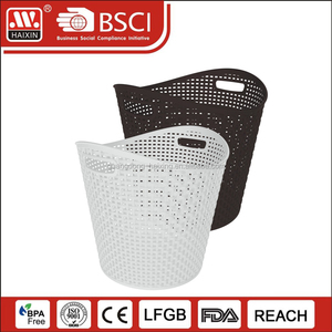 Haixing bán buôn nhựa Vòng Giỏ Trắng wicker giặt giỏ giặt giỏ cho hộ gia đình - Product Image 2