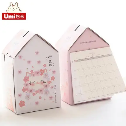 Benutzer definierter Kalender-Mini-Schreibtisch kalender des kreativen kleinen Haus designs
