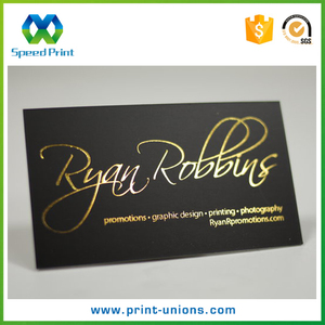 โลโก้ที่กำหนดเองเพิ่มขึ้นฟอยล์สีทองแสตมป์นูนพิมพ์ตัวอักษรกระดาษนามบัตร