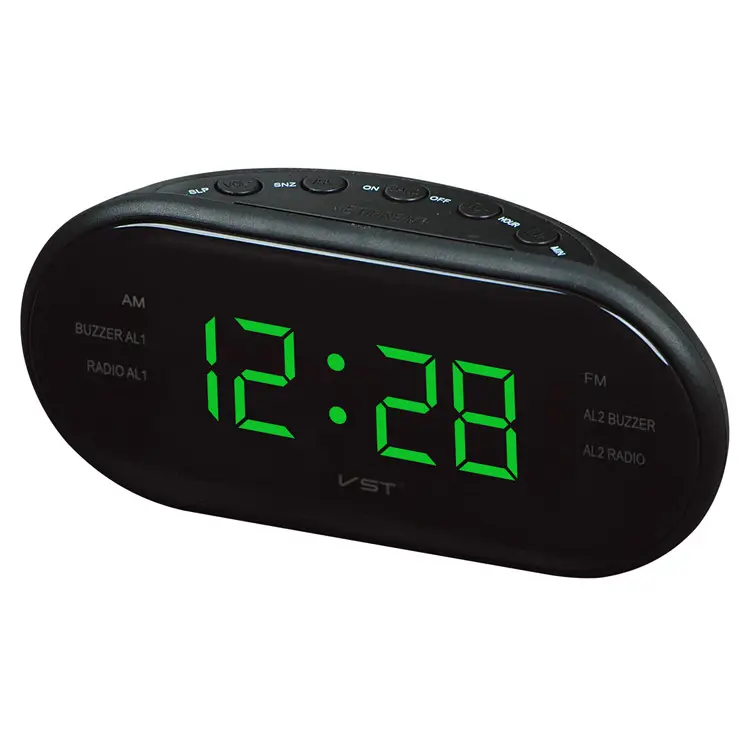 1.2 pollice display LED digital snooze sveglia con scansione automatica radio AM FM