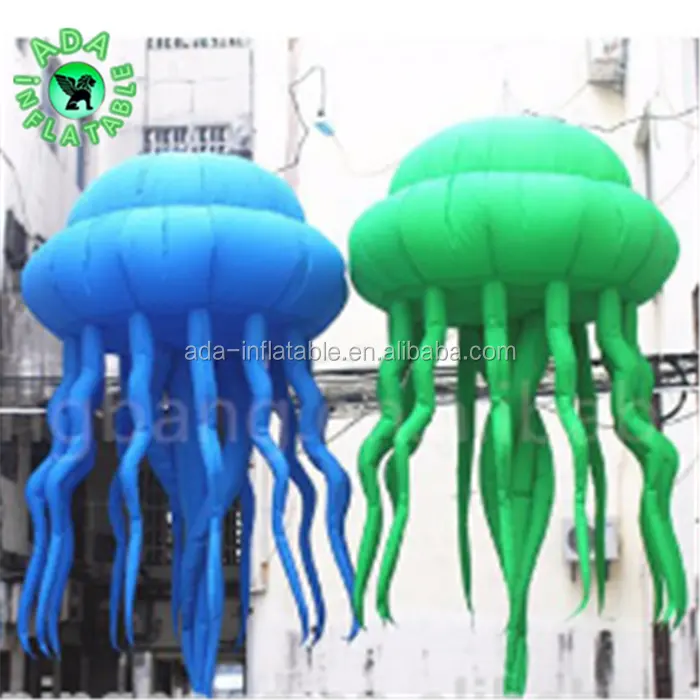 1.5m Iluminação Verde E Azul Festa Evento Decoração Inflável Jellyfish Jellyfish Inflável Personalizado Mar Y168