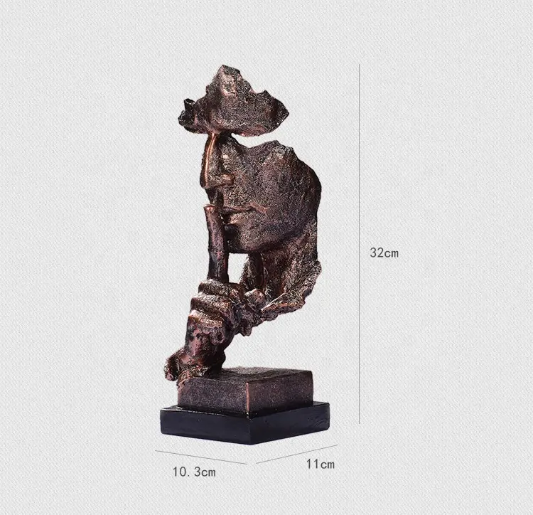 GRANDE INVENTARIO PROMOZIONALE SENZA COLLOQUIO di ASCOLTARE OROLOGIO COLORE SU MISURA di ESSERE TRANQUILLO NERO BRONZO BIANCO ARGENTO IL SILENZIO È D'ORO STATUE IN RESINA