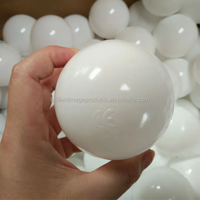 Balles écologiques en plastique blanc, 8cm, pièces, vente en gros, balles de fosse à bas prix