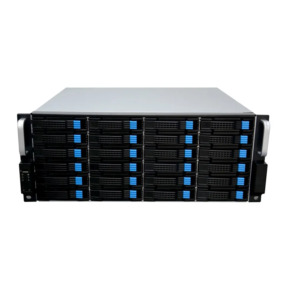 Intel Celeron 3865U storage server pc supported NAS with 24x hard disk, 2xRJ45 port
