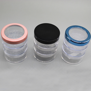 35グラムAS Round Clear Stackable Plastic Loose Powder JarとSifter - Product Image 2