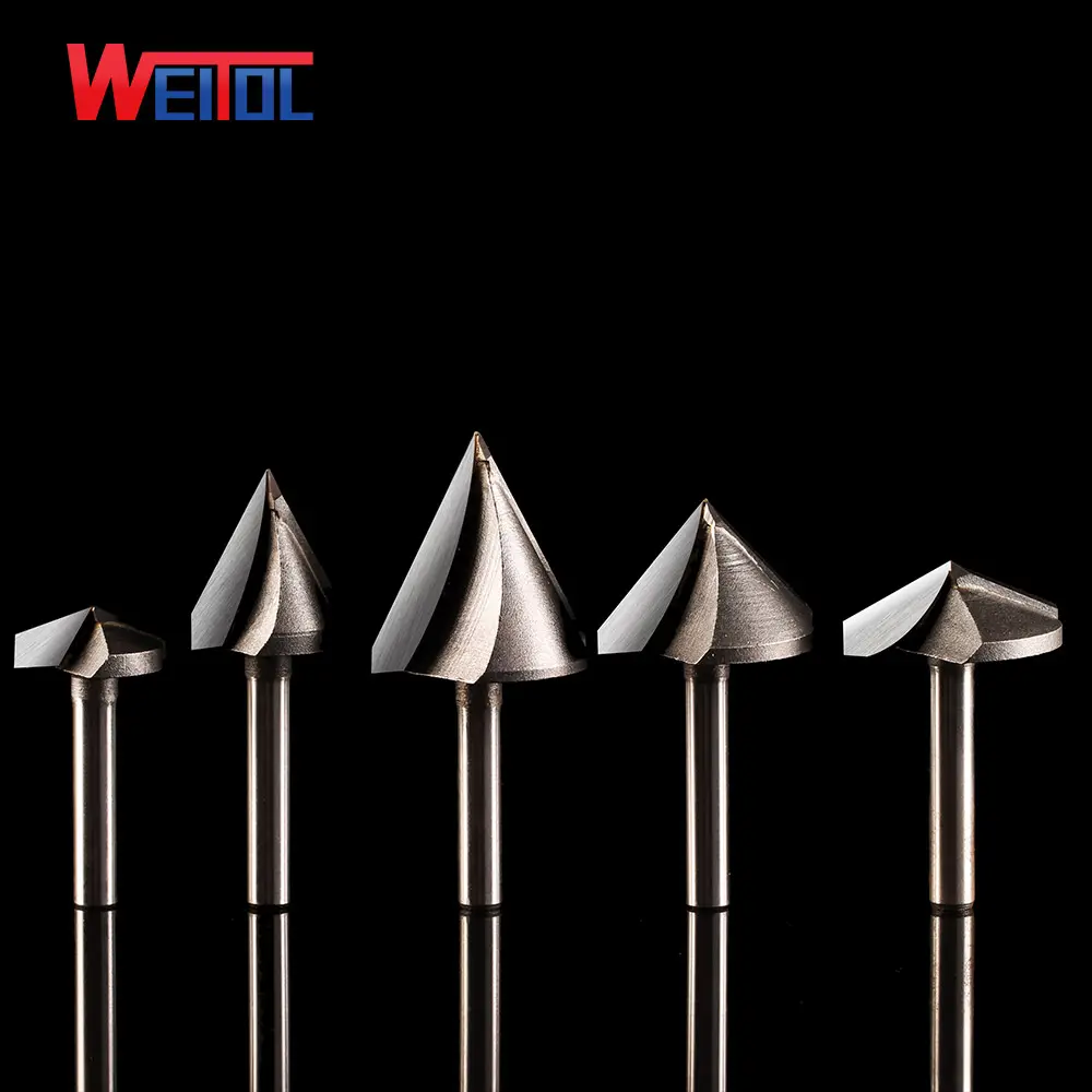 Hot sale V groove 3D router bits for PVC CNC engraving bits tungsten carbide 3d v groove