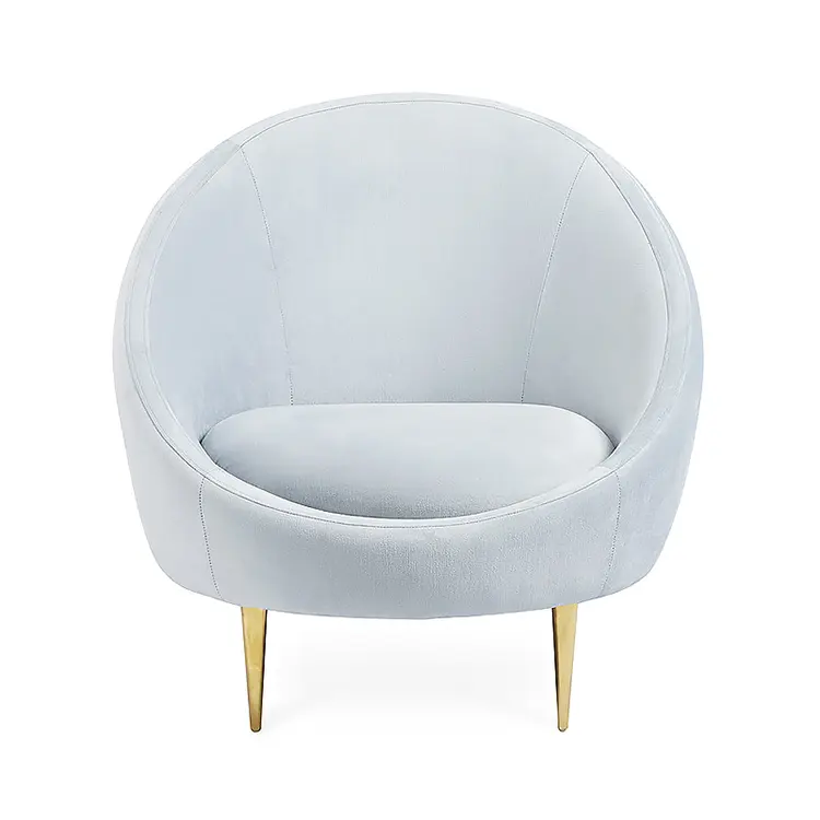 Colorido de alta volta pernas de bronze único assento macio almofada redonda pequena poltronas para café restaurante cadeiras cadeira do sofá