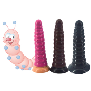 FAAK 25cm 9.84&quot; 5.2cm Thick Big Silicone <strong>Anal</strong> Dildo Realistic Soft Flexible Caterpillar Shape Butt <strong>Toys</strong> for Women and Men <strong>Sex</strong>