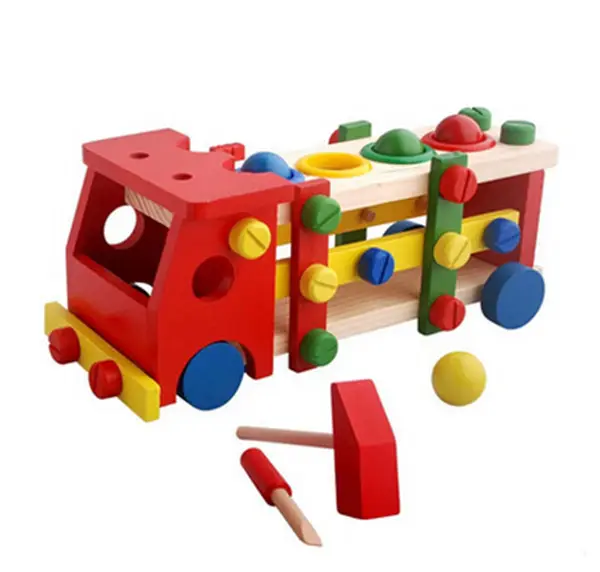 Bestseller voll zusammen gebautes hölzernes pädagogisches Auto koreanisches Spielzeug für Kinder