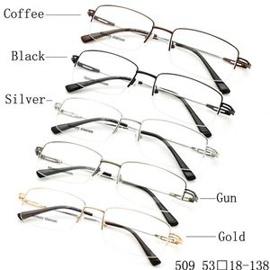 SHANGHAI JHEYEWEAR Half-Rimmed Retro Flexible Memory Metal Marcos Opticos Optical <strong>Frame</strong> - Product Image 4