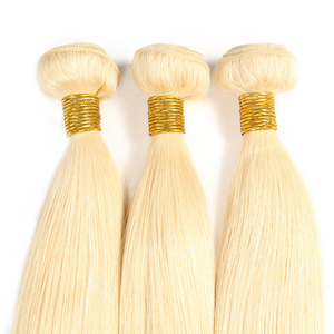 100% 10a 613 sarışın renk perulu düz Remy İşlenmemiş örgü insan saçı postiş - Product Image 4