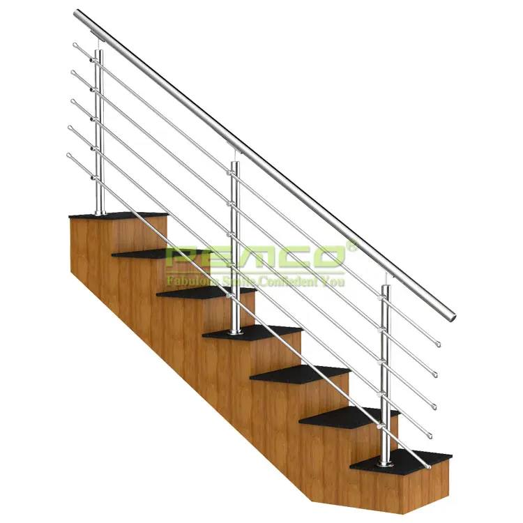 Balustrade d'escalier de conception moderne, en acier inoxydable 304/316, Balustrade d'extérieur