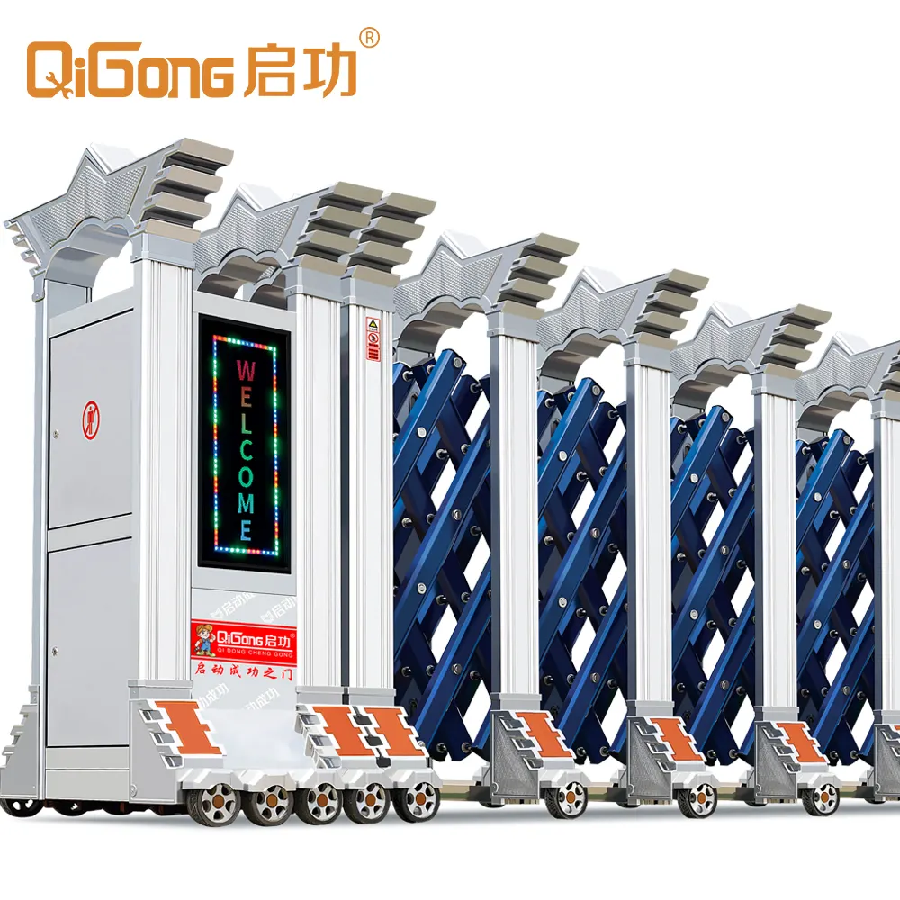 Cancello telescopico Kit Automazione Cancello Elettrico In Lega di Alluminio Cina QG-L1702 Automatico A Scomparsa