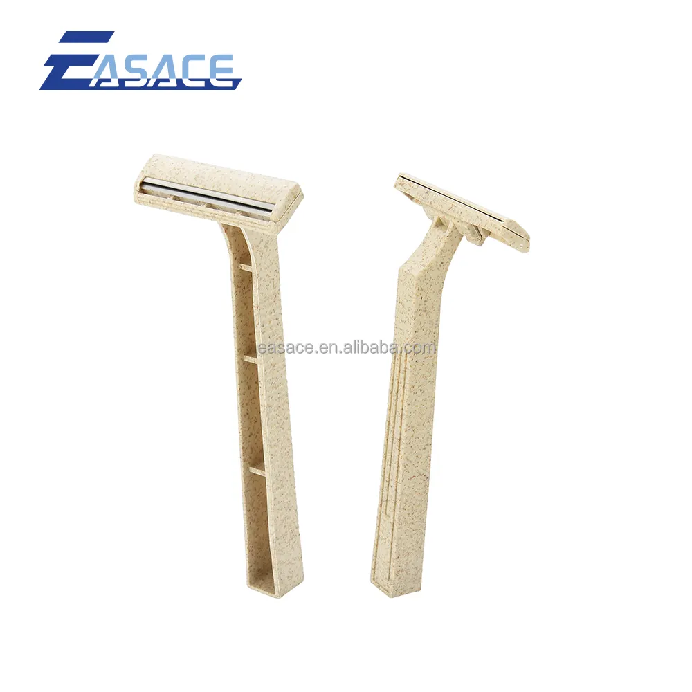 AK-1005 wholesale twin blade plastic handle disposable razor for woman
