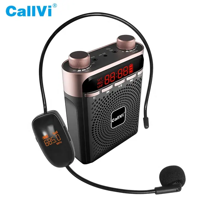 CallVi-V-919 USB SD FM portátil, amplificador de voz inalámbrico de alta potencia recargable para enseñanza en clase
