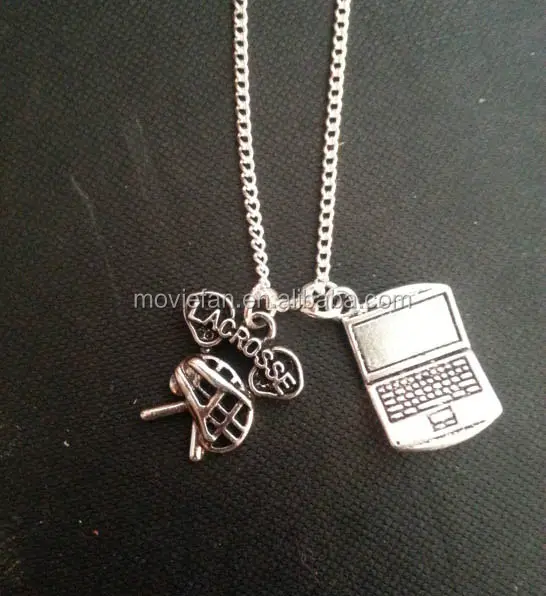 Collar de plata con dije de Lacrosse para Laptop Stilinski Sterek Stilinski inspirado en lobo adolescente