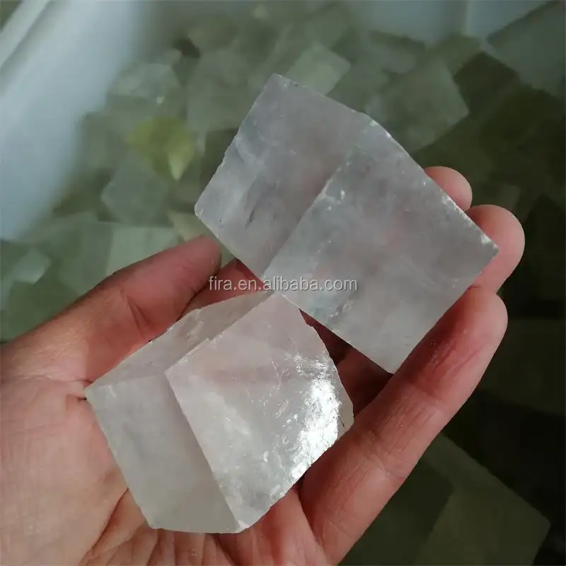 Alam Islandia Mentah Kalsit Kristal Kuarsa Batu Kasar Kubus Clacite Putih untuk Penyembuhan Kristal
