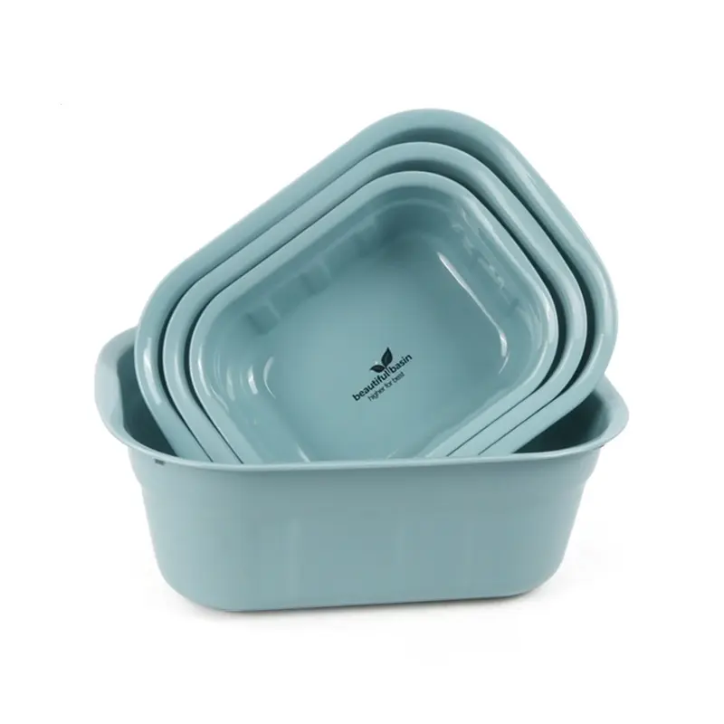 Bathroom &Kitchen Transparent Colorful Salad Bowl Rectangular Plastic Basin for wash basin price