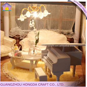微型模型三层小屋儿童教育手工拼图木制微型房屋玩具娃娃屋赠品