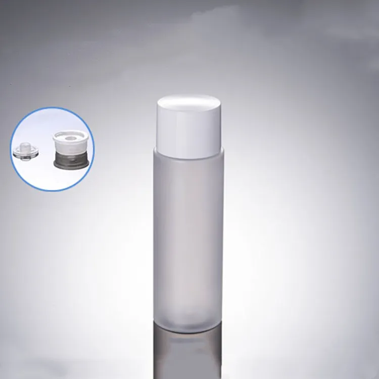 100ミリリットルClear Frosted PET Lotion ContainerネジTop Cap Toner Bottle Cosmetic Liquid Soap Plastic Bottles Whiteと蓋