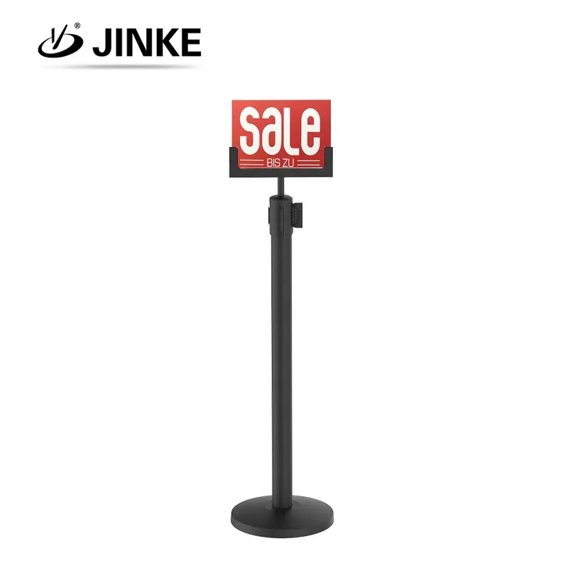 Floor stand welcome metal queue pole crowd control stanchion sign holder