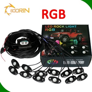 אביזרי רכב rgb רוק אור צבעים מתג ריקוד מוסיקה על ידי smartphone APP שלט <span class=keywords><strong>led</strong></span> <span class=keywords><strong>4</strong></span> תרמילים 6/8/12 ערכת תרמילי