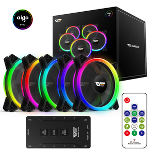 DarkFlash 120mm 6PIN מקרה מאוורר RGB Led מחשב מאוורר Cooler עם RF מרחוק בקרת Arua סנכרון מחשב אוהדי