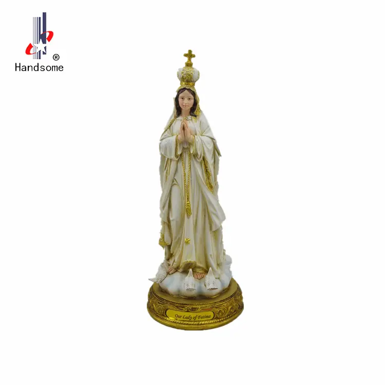 Estátua religiosa de artesanato de resina de 12 polegadas, estátua de fátima