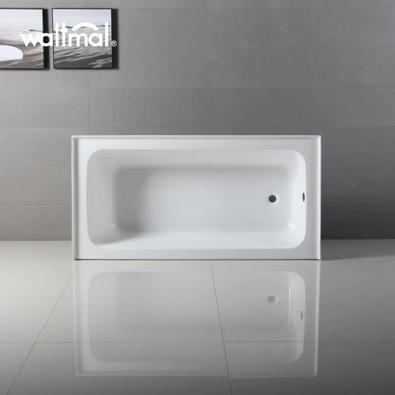 60"Small Shallow Skirted Acrylic Corner Bath Tub WTM-02856