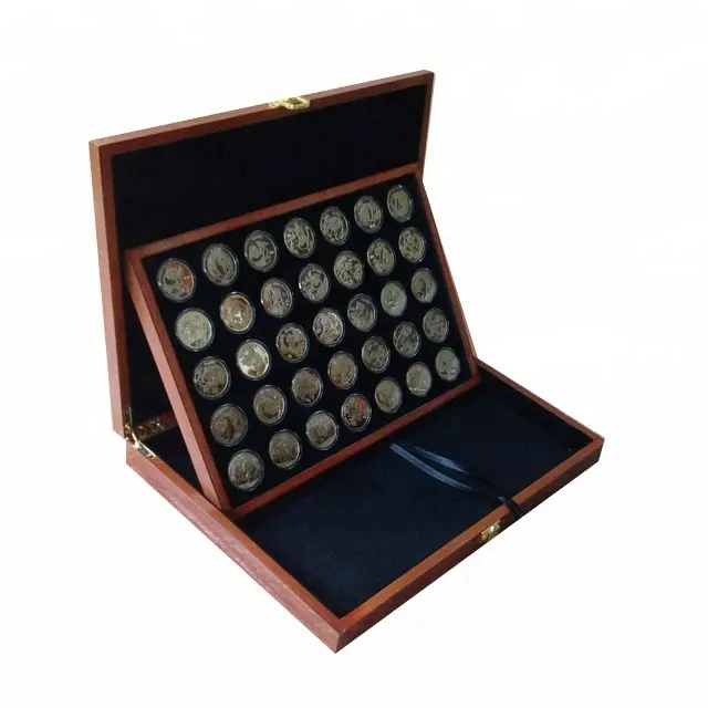 Caixa de madeira de luxo design novo para coleção de moedas da china panda