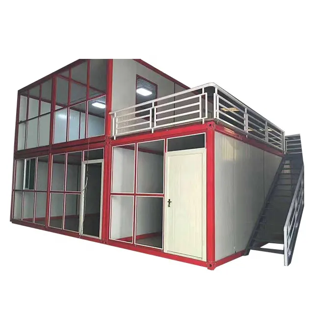 Di chuyển nhà prefab, đôi nhỏ container ALLSTAR phẳng gói container nhà với cửa thép kính khách sạn hiện đại 3 năm CN;SHG