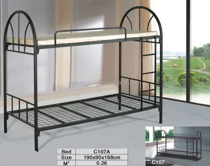 Fuerte de la escuela dormitorio cama litera de metal/cama de hierro/dos piso cama de metal