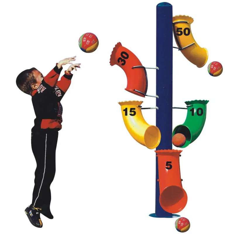 Terrain de jeux d'extérieur pour bébé et enfant, jouets avec trois tubes en plastique, basket-ball