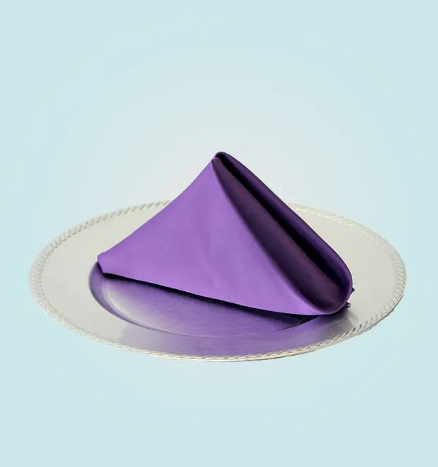 Wholesale custom purple cloth satin linen napkins table napkin for wedding banquet