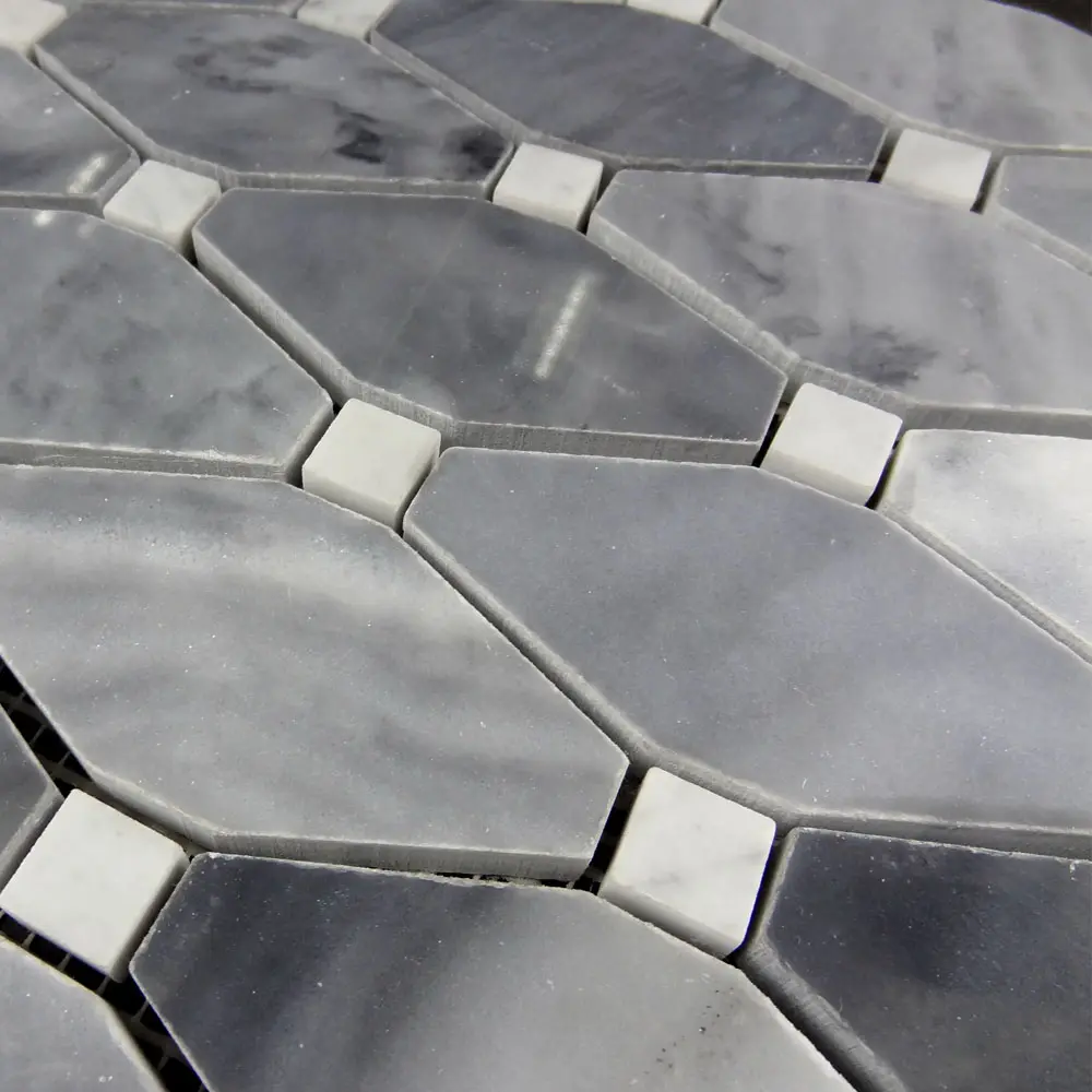 Carrelage d'intérieur en marbre, longue pierre naturelle, mosaïque hexagonale, nouveau modèle