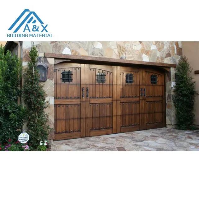 Wholesale residential sectional solid wood garage door