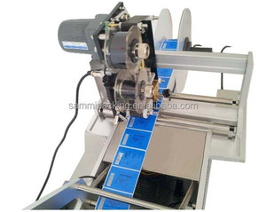 Halbautomatische runde flasche etikettierer, etikettiermaschine mit produktionsdatum, chargennummer code druck