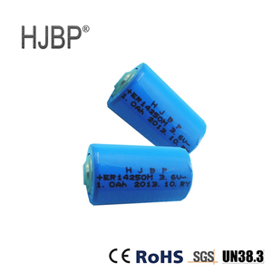 ER14250带轴圆柱形电池高能<span class=keywords><strong>3.6V</strong></span> 1200mAh <span class=keywords><strong>1</strong></span>/<span class=keywords><strong>2AA</strong></span>不可充电Li-SOCI2一次锂电池
