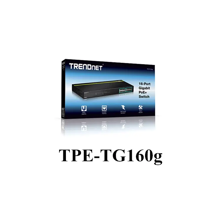 Trendnet 16-puerto Gigabit PoE + TPE-TG160g