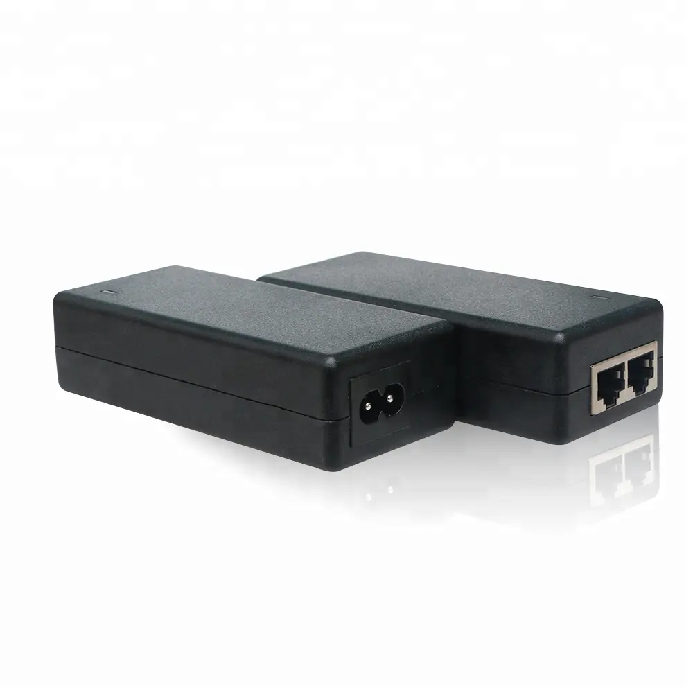 Injecteur PoE actif Gigabit à deux ports 48V 52V 55V 56V 220V 30W 50W 60W 90W 100W 802.3af/at