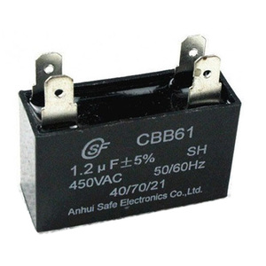 电容器原始工厂 450VAC 25 UF 450 V 500 V CBB61 交流电机运行电容器双丝风扇