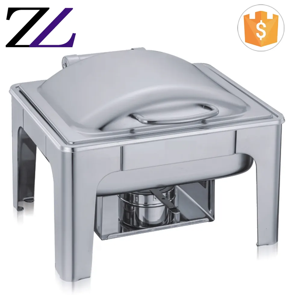 Attrezzature da cucina per il ristorante utilizzato attrezzature per la ristorazione in vendita 9L rettangolo buffet chafer ottone piatto di logoramento elettrico